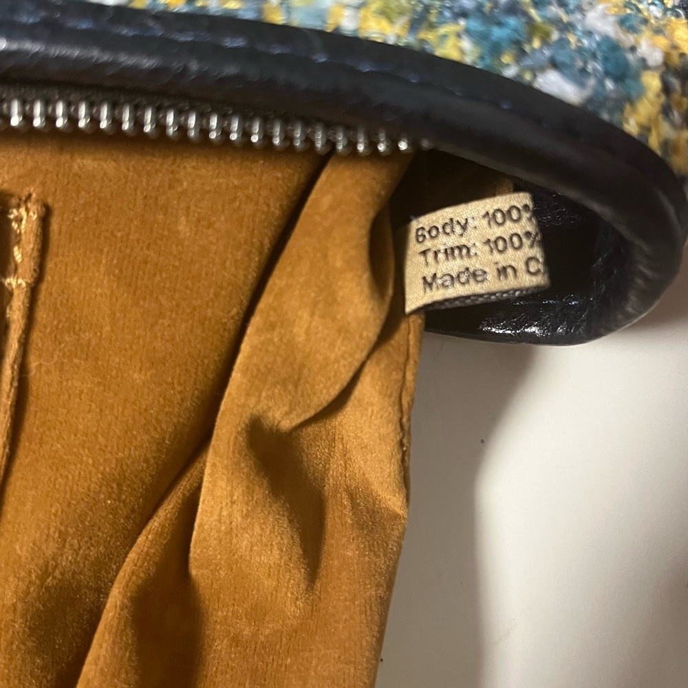 Patricia Nash Black and Yellow Tweed Shoulder Bag - Picture 9 of 16